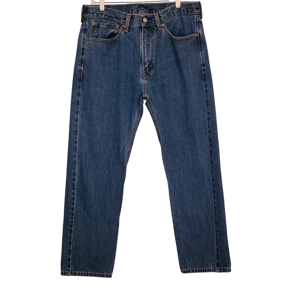 Levi Strauss 505 Mens 34x30 Blue Denim Straight Leg Jeans Classic Fit